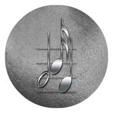 DAROUND 382 SL Music Notes Silver